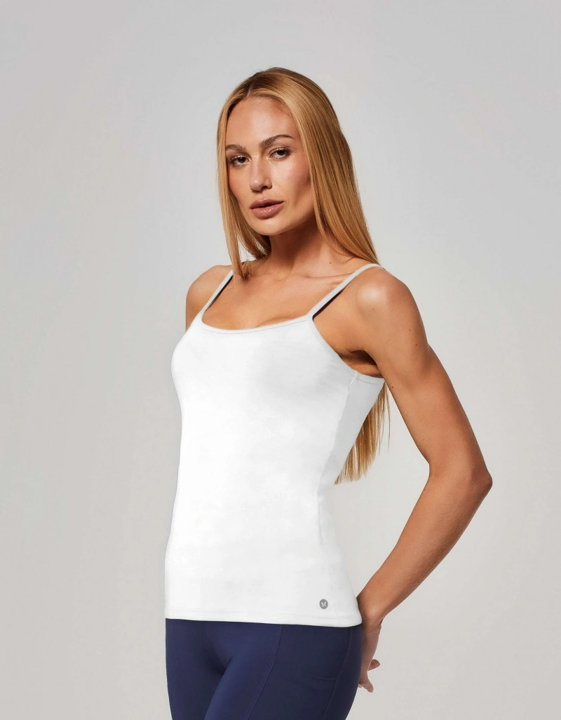 Vestem - Thin Strap Tank Shirt White Bulge Top - REG53.ESS.C0001