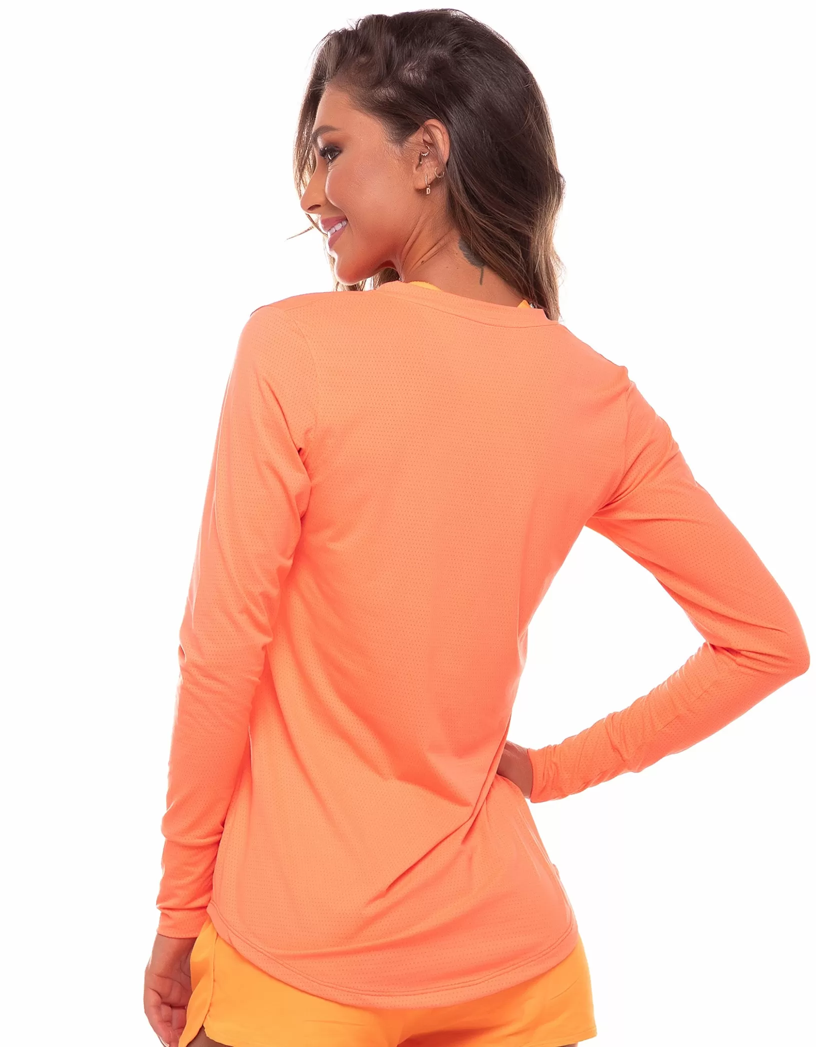 Vestem - Blusa Dry Fit Manga Longa Janice Laranja Neon - BML16.ESS.C0007