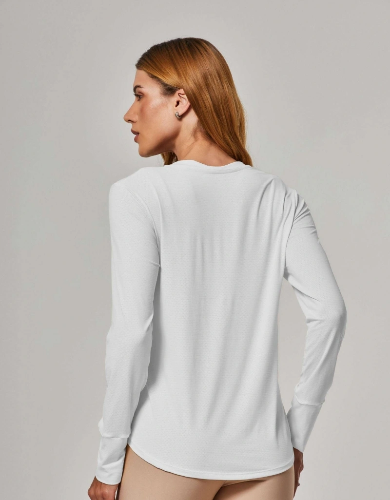 Vestem - Blusa Dry Fit Manga Longa Janice Branco - BML16.ESS.C0001