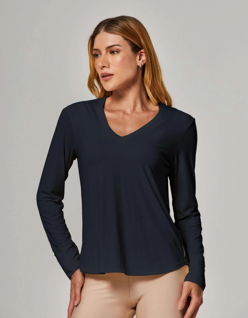 Vestem - Blusa Dry Fit Manga Longa Janice Preto - BML16.ESS.C0002