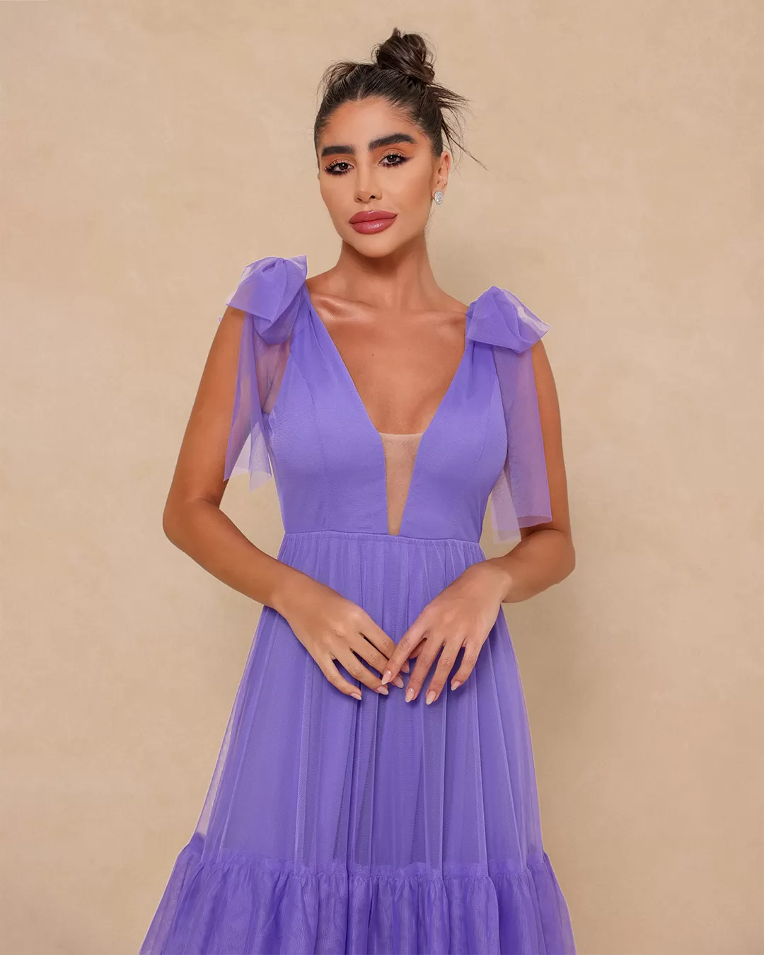 Dot Clothing - Vestido Dot Clothing Longo Tule Lavanda - 1827LAVA