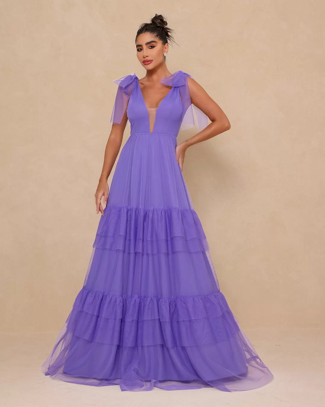 Dot Clothing - Vestido Dot Clothing Longo Tule Lavanda - 1827LAVA