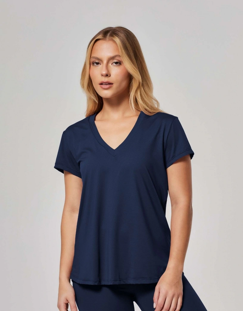 Vestem - Blusa Manga Curta Janice Azul Marinho Escuridão - BMC31.ESS.C0173