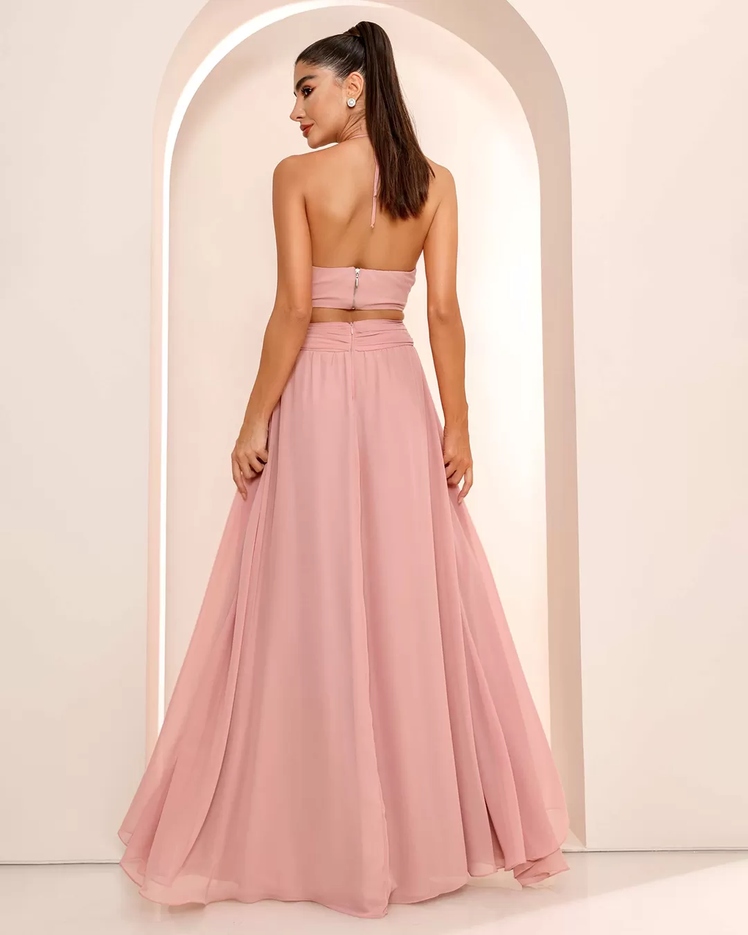 Dot Clothing - Dress Dot Clothing Long Buckle Rose - 1861ROSE