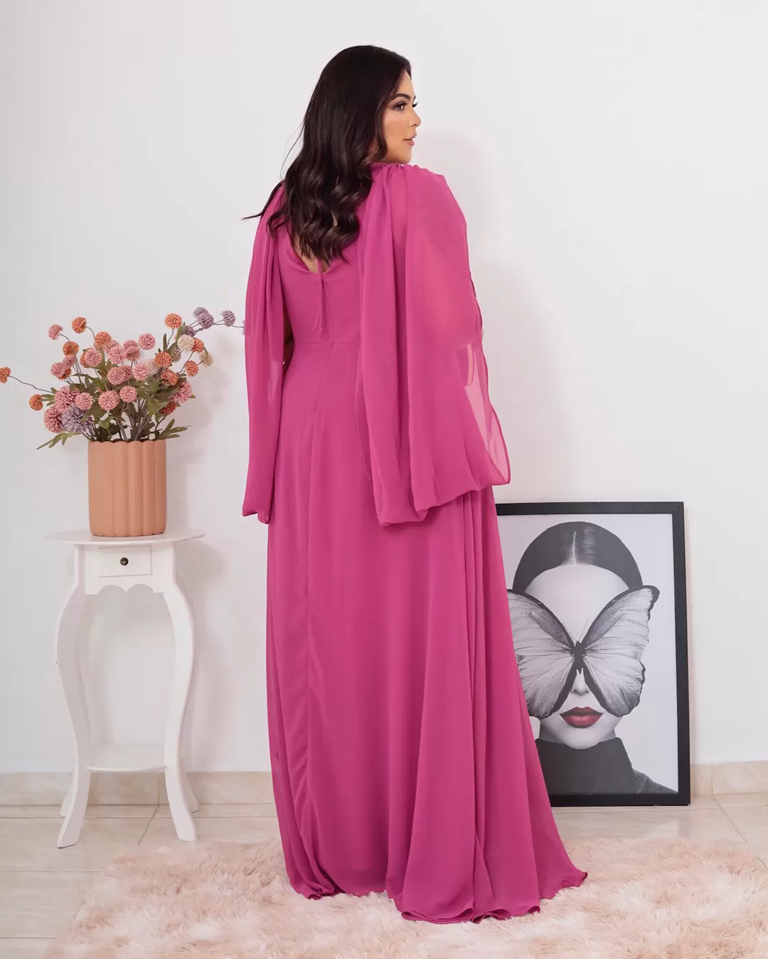 Cappuccino - Vestido Cappuccino Longo detalhe Ombro Rosa - 8J172PSROSA