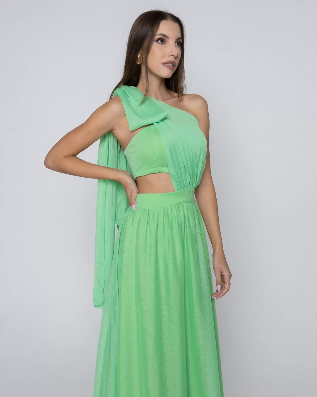Dot Clothing - Dress Dot Clothing Long with Green Top - 1868VERDE