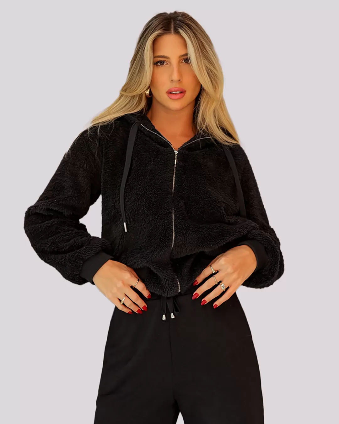 Dot Clothing - Black Hooded Dot Clothing Jacket - 1919PRETO