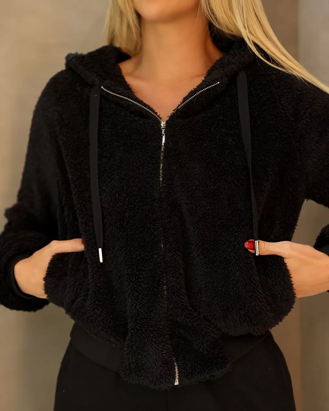 Dot Clothing - Black Hooded Dot Clothing Jacket - 1919PRETO