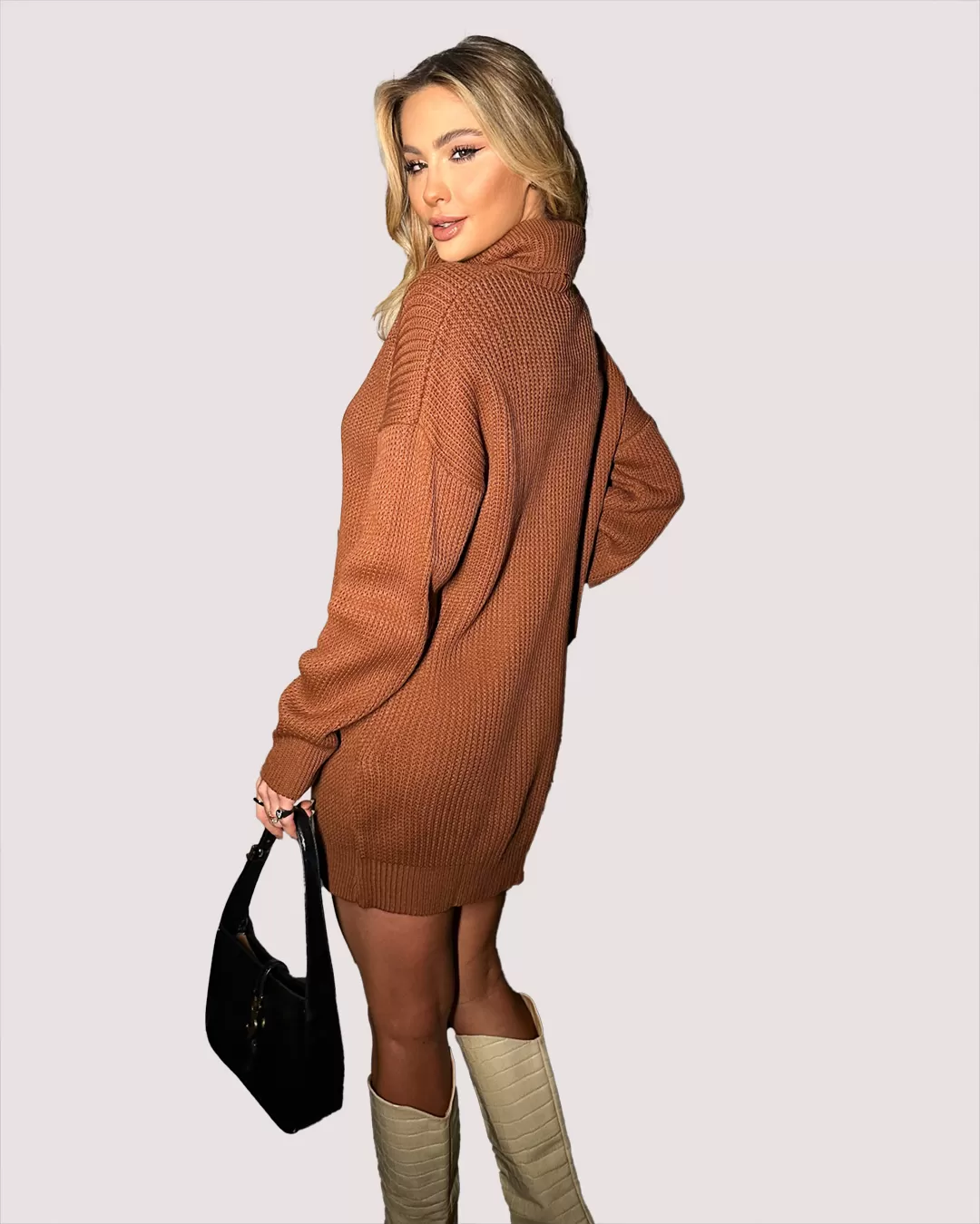 Dot Clothing - Dress Dot Clothing Knitting Brown - T178MARR