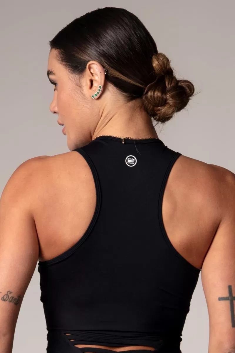 Hipkini - Top Lately Fitness Preto Franzido - 33330046