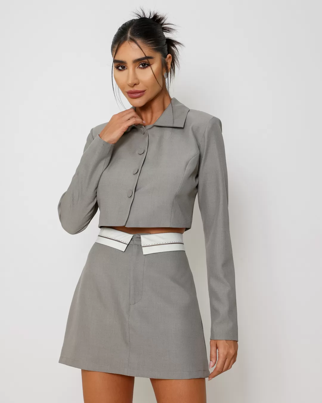 Dot Clothing - Conjunto Dot Clothing Saia Alfaiataria Fendi - 2012MARROM