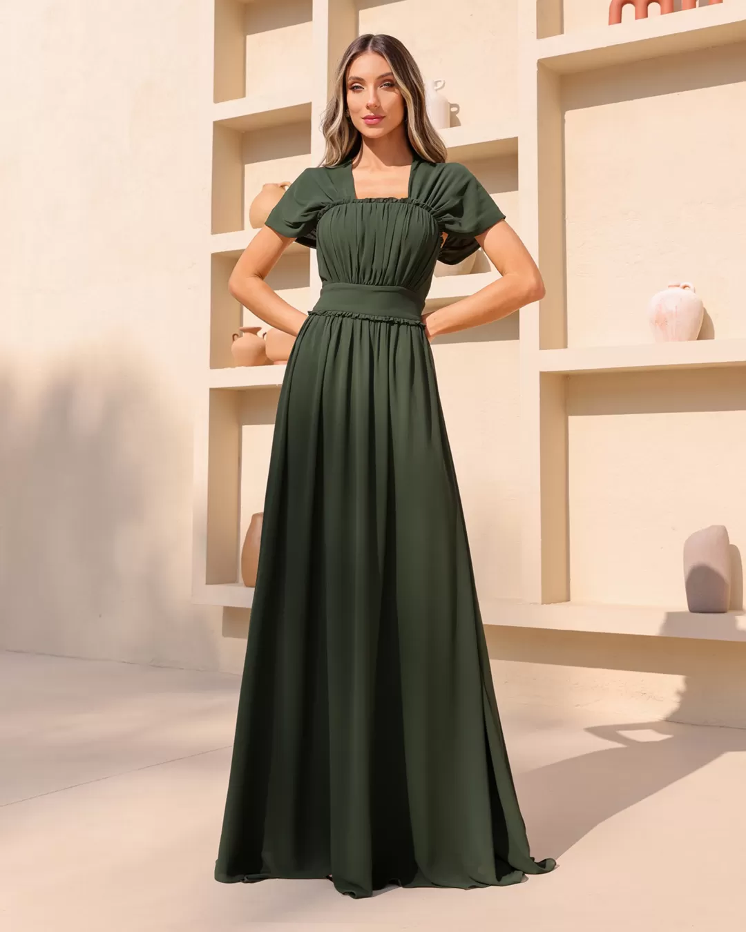 Dot Clothing - Vestido Dot Clothing Ombro a Ombro Verde - 2044VERDE