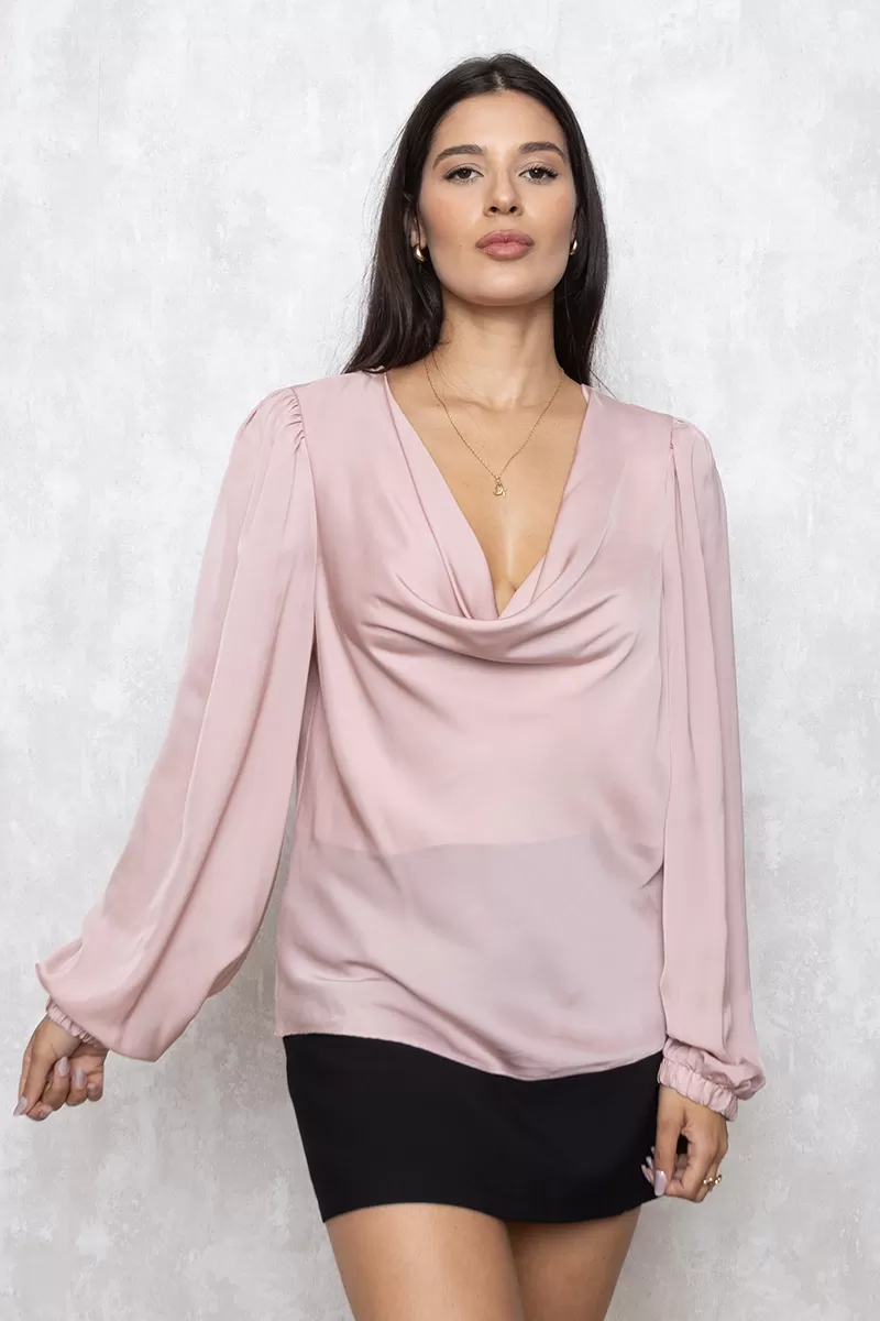 Innocence - Blusa Innocence Crepe Rose - 11134ROSE