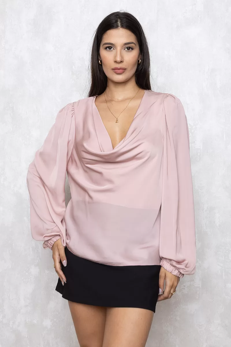Innocence - Blusa Innocence Crepe Rose - 11134ROSE
