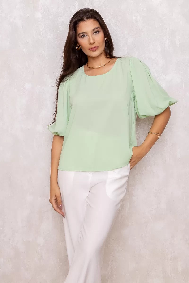 Innocence - Blusa Innocence Crepe Verde - 10698VERDE