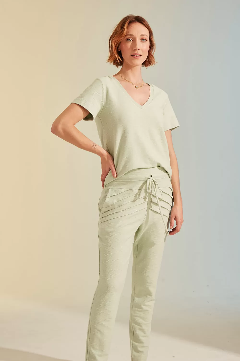 Hidrogênio - CAMISETA DE MOLETOM VERDE ÁGUA - 18455157