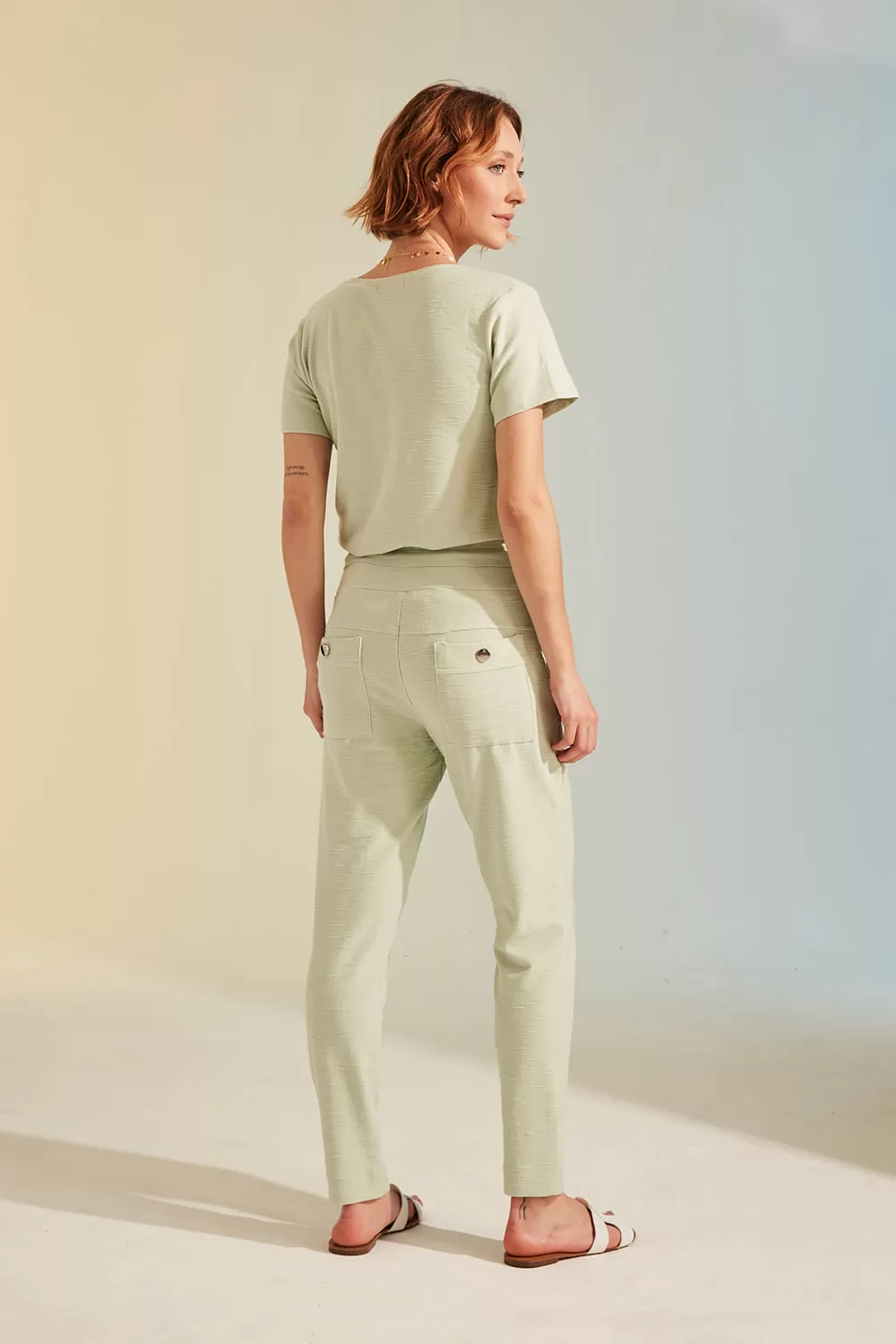 Hidrogênio - CAMISETA DE MOLETOM VERDE ÁGUA - 18455157