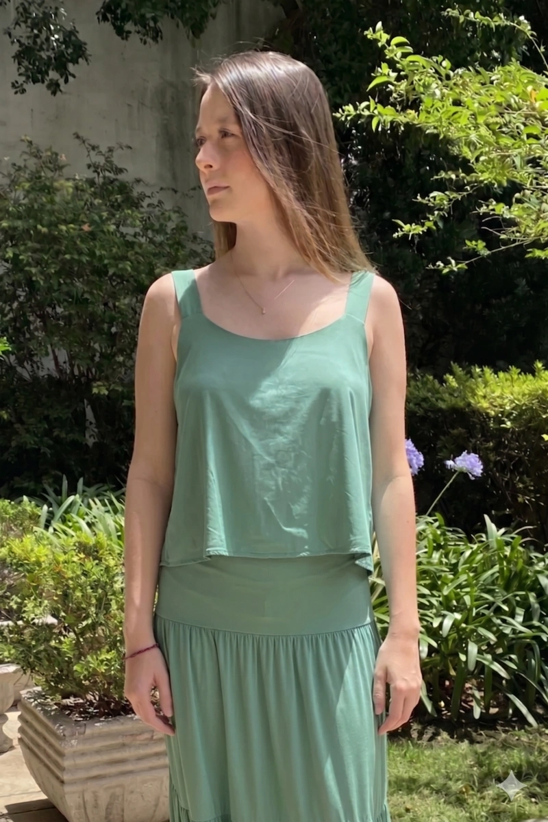 Hidrogênio - REGATA ALÇA LARGA FLUITY VERDE ÁGUA - 18926157
