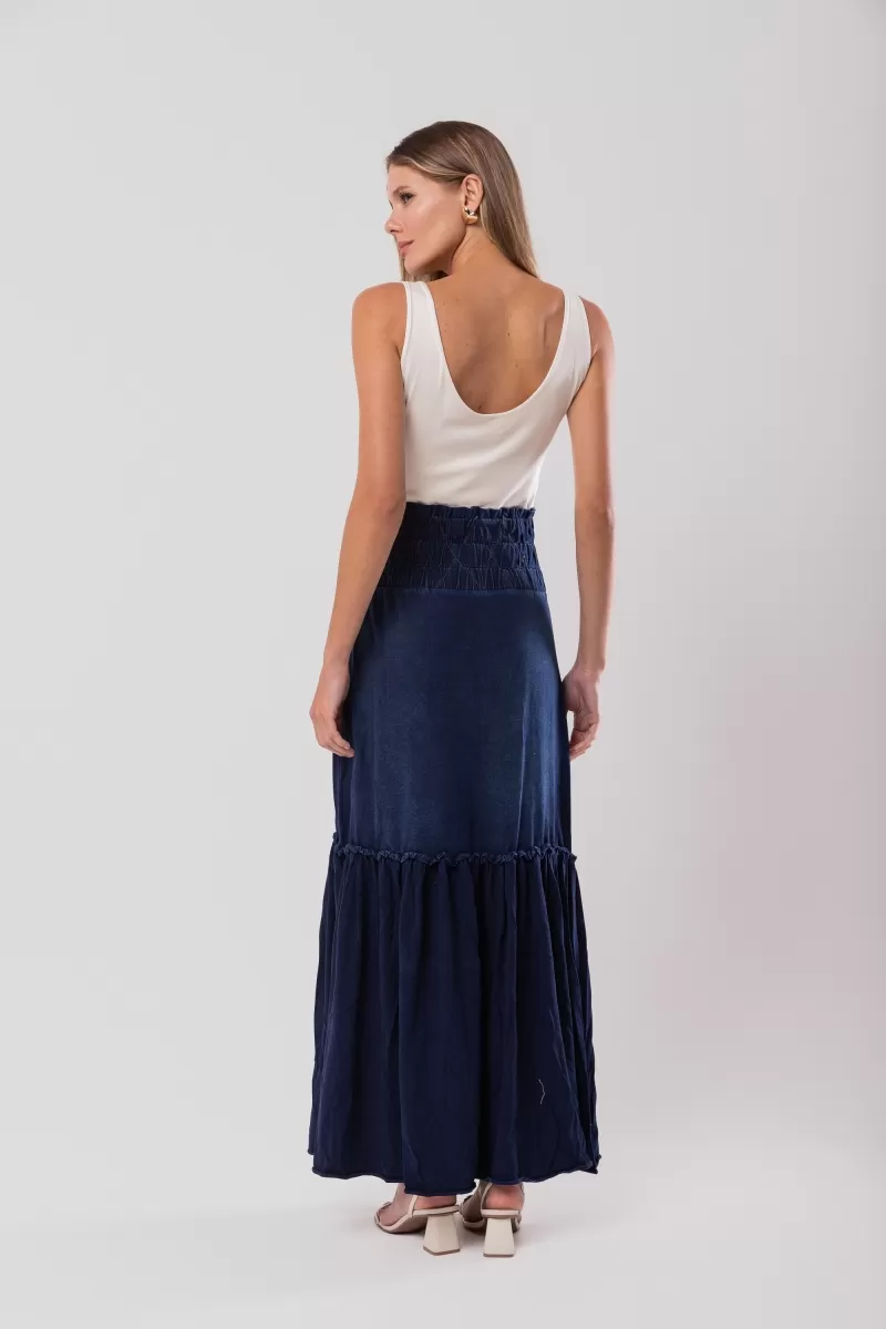 Hidrogênio - LONG SKIRT WITH FROWN WAIST - 18592042
