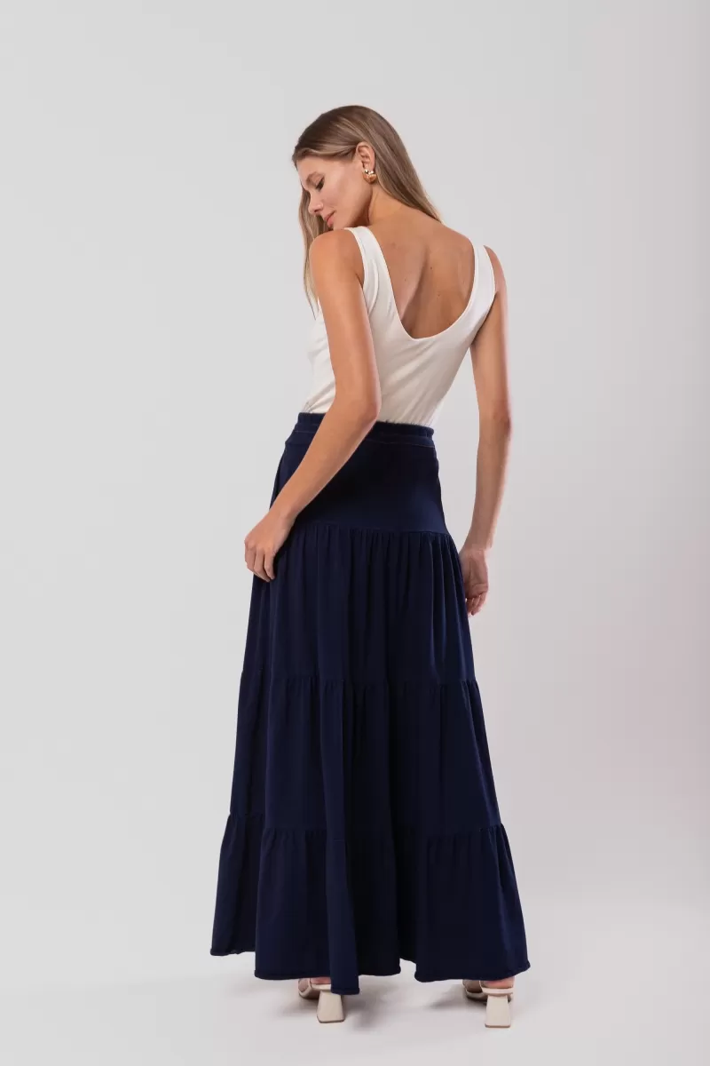 Hidrogênio - TRES MARIAS LONG SKIRT WITH CHANNELS AND ROLLER - 18599042