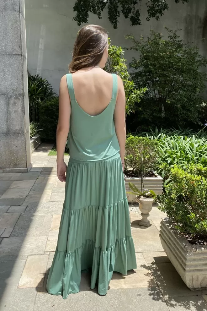 Hidrogênio - SAIA LONGA 3 MARIAS FLUITY VERDE ÁGUA - 18925157