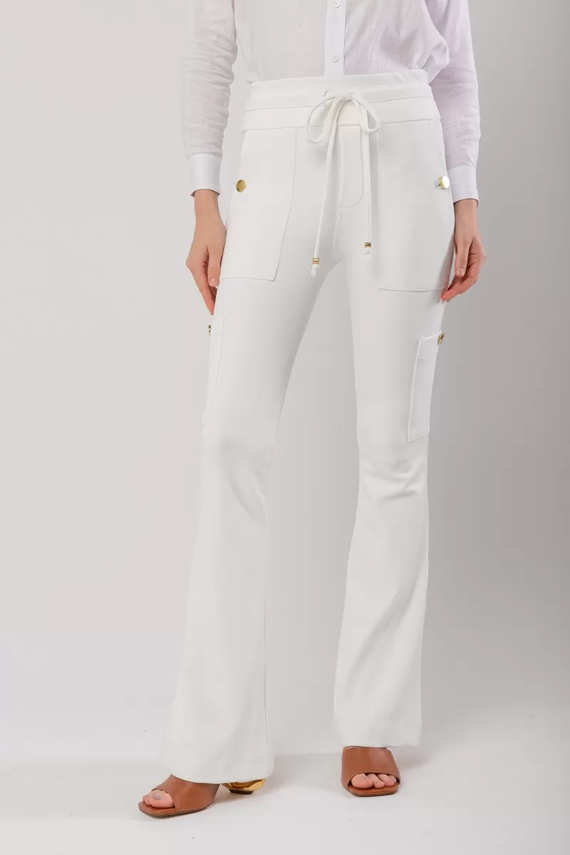 Hidrogênio - CALÇA EMANUELLE FLARE ARTIX CANALETA OFF WHITE - 19086018