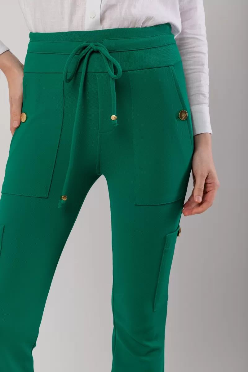 Hidrogênio - CALÇA EMANUELLE FLARE ARTIX CANALETA VERDE BANDEIRA - 19086072