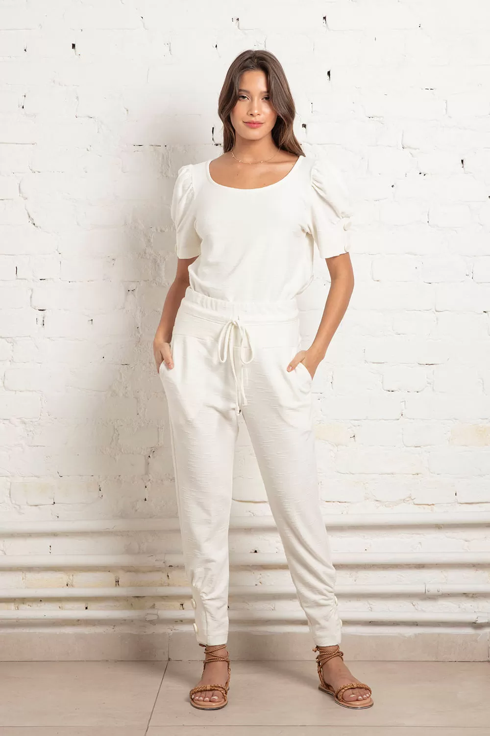 Hidrogênio - BLOUSE WITH BUTTONS ON THE SLEEVE OFF WHITE - 18865018