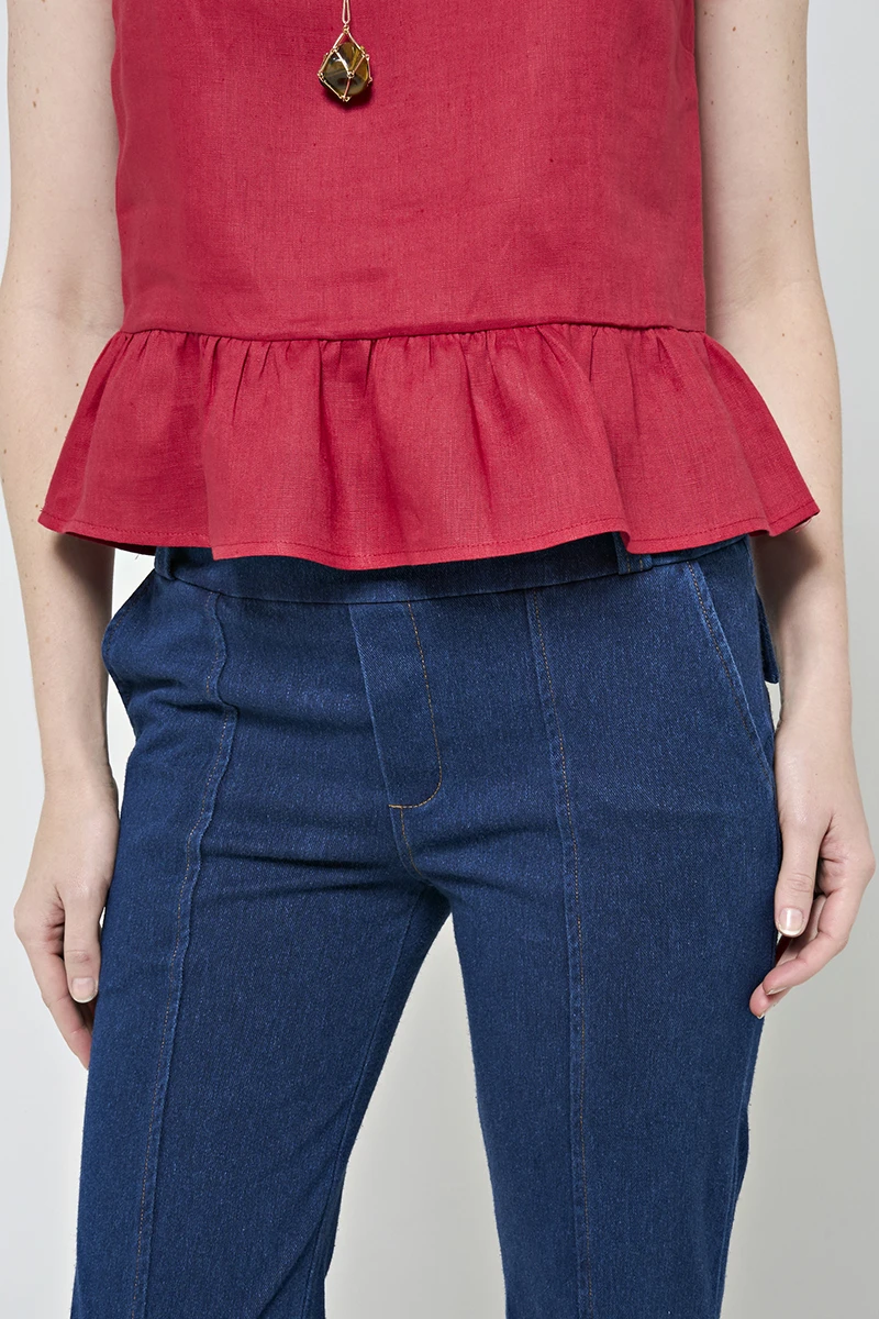 Hidrogênio - IVETE JEANS STRAIGHT PANTS - 19453042