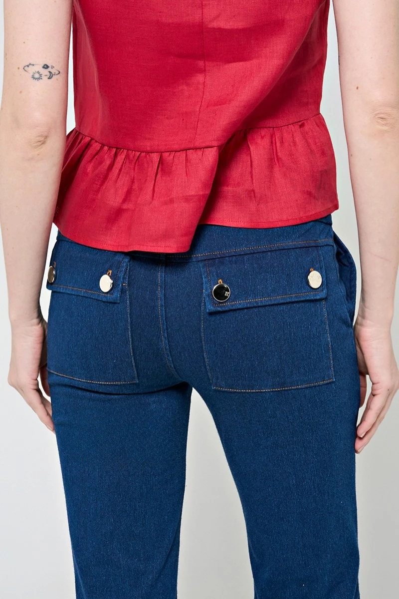 Hidrogênio - IVETE JEANS STRAIGHT PANTS - 19453042