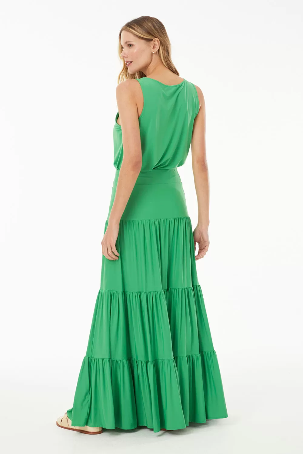 Hidrogênio - THREE MARIAS GREEN LONG SKIRT - 18925009