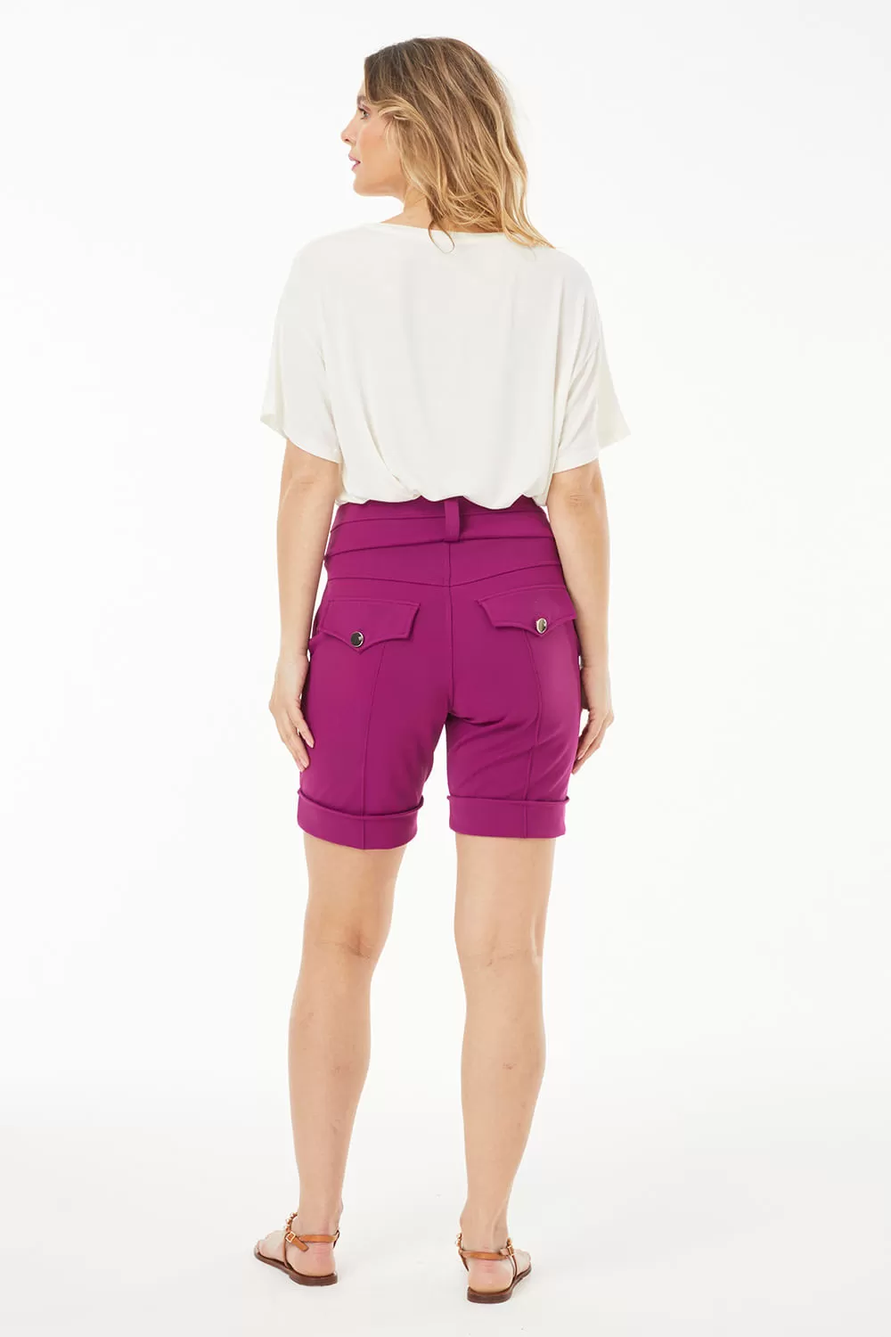 Hidrogênio - TAILORED BERMUDA WITH POCKETS AND VIOLET LAPEL - 19219112