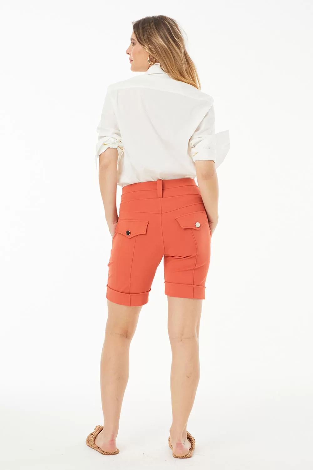 Hidrogênio - TAILORED BERMUDA WITH POCKETS AND CARROT LAPEL - 19219189