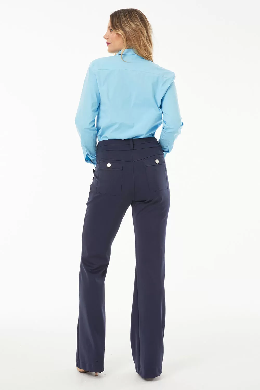 Hidrogênio - CALÇA FLARE AMORA MARINHO - 19507004