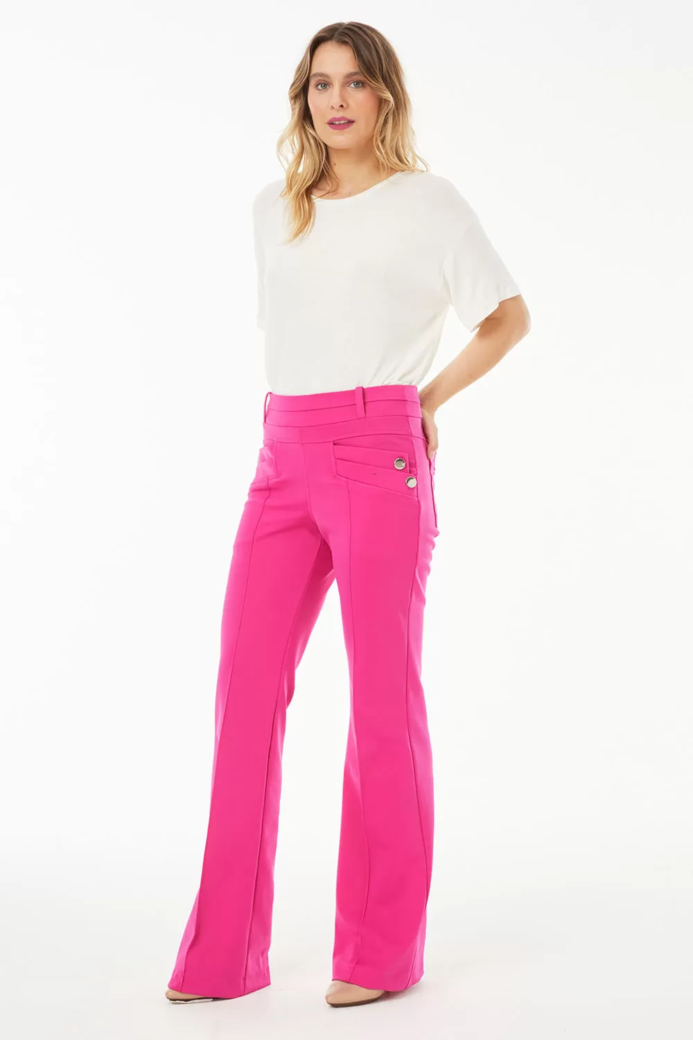 Hidrogênio - CALÇA FLARE AMORA PINK - 19507026
