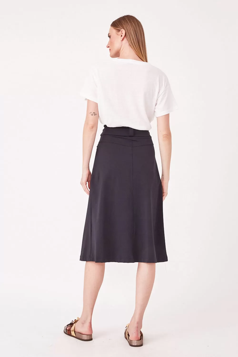 Hidrogênio - SAIA MIDI C/ BOLSOS FRONTAL PRETO - 19614001