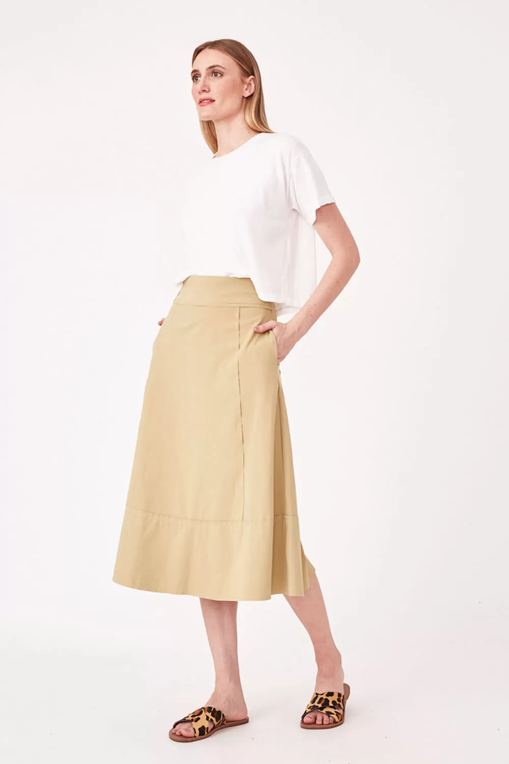Hidrogênio - CANE GREEN THREAD MIDI SKIRT - 19612479