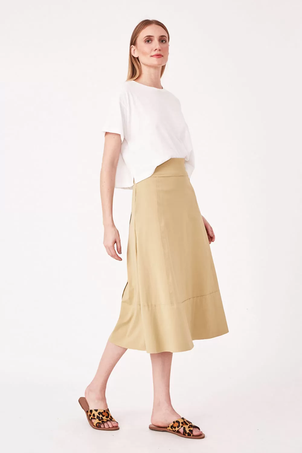 Hidrogênio - CANE GREEN THREAD MIDI SKIRT - 19612479