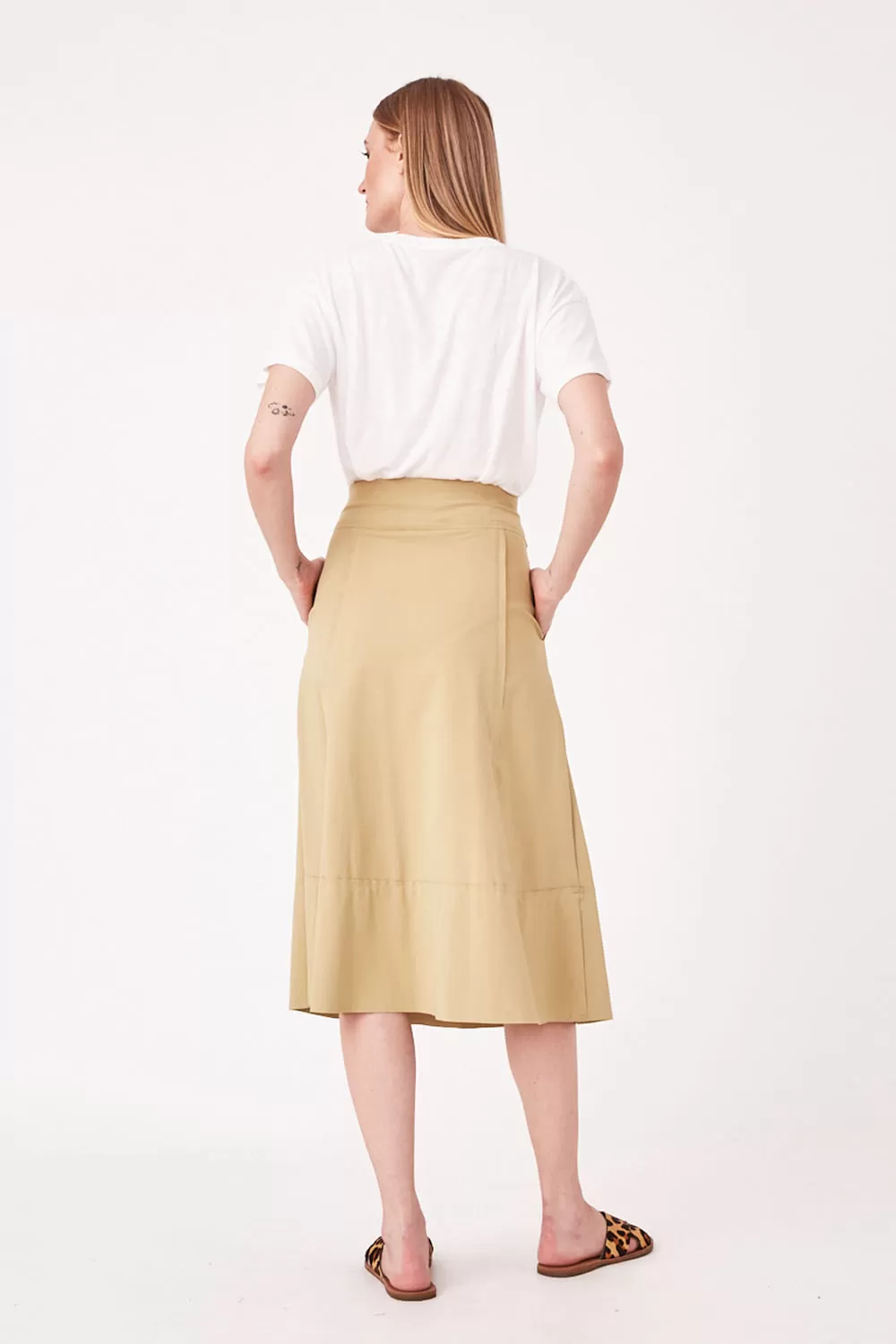 Hidrogênio - CANE GREEN THREAD MIDI SKIRT - 19612479