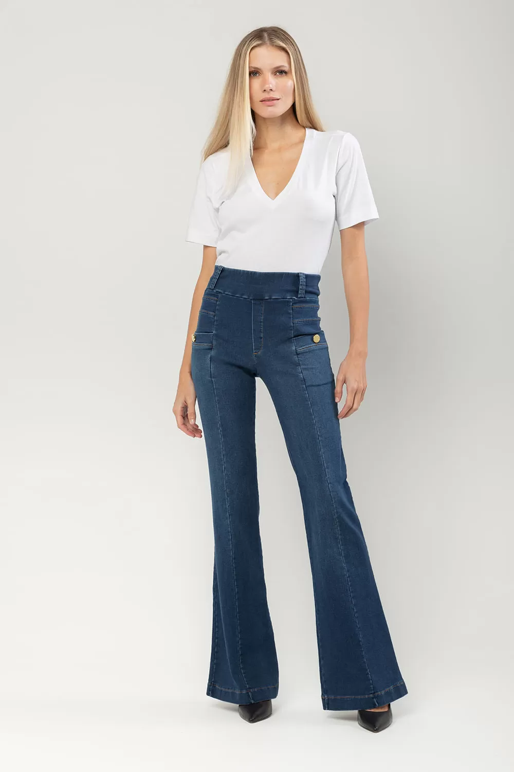 Hidrogênio - CALÇA FLARE LAYLA JEANS - 19664042