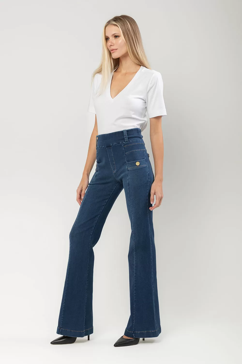 Hidrogênio - CALÇA FLARE LAYLA JEANS - 19664042