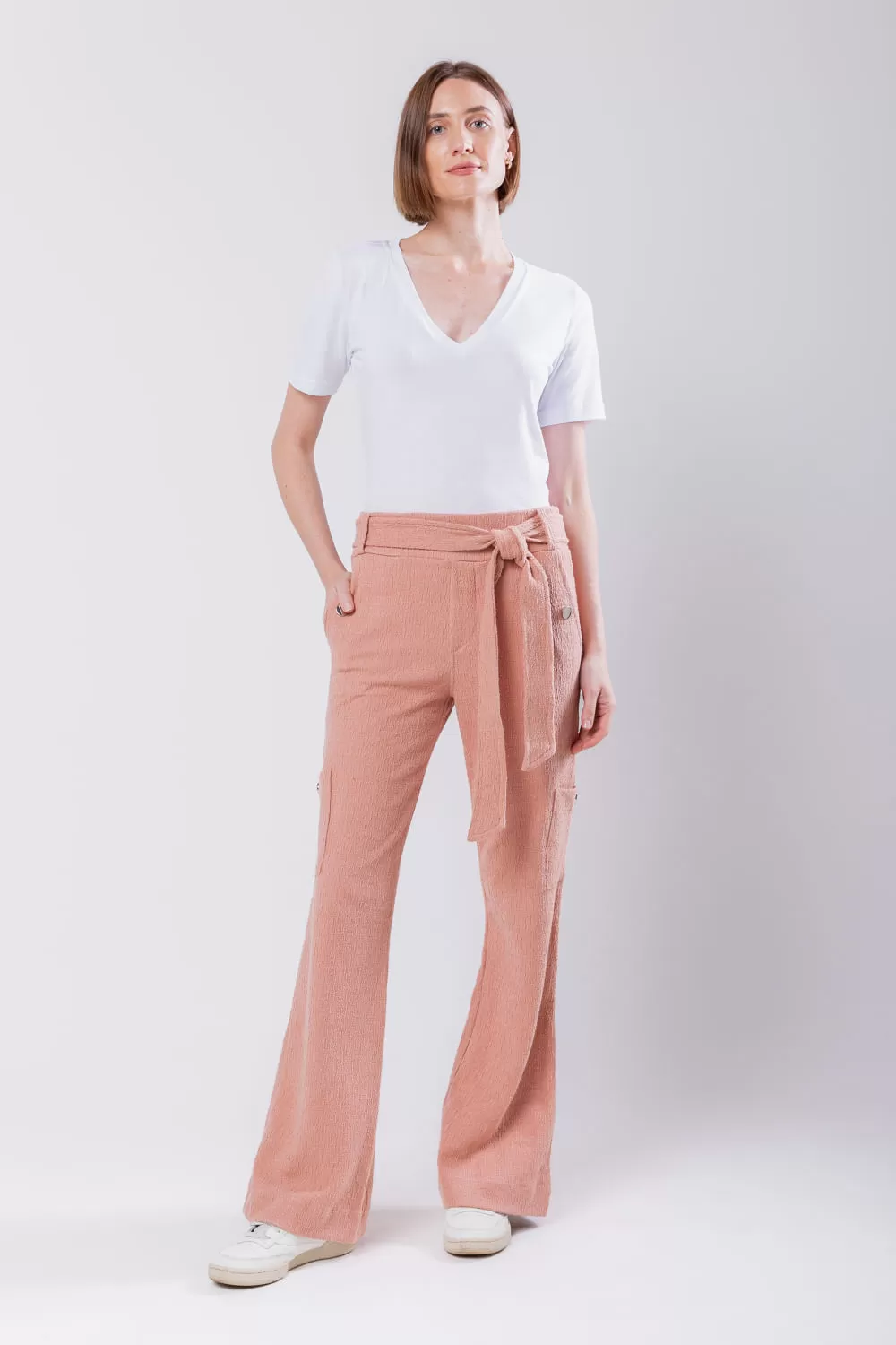 Hidrogênio - CALÇA CAMELIA PANTALONA COM BOLSO LATERAIS ROSE - 19039070