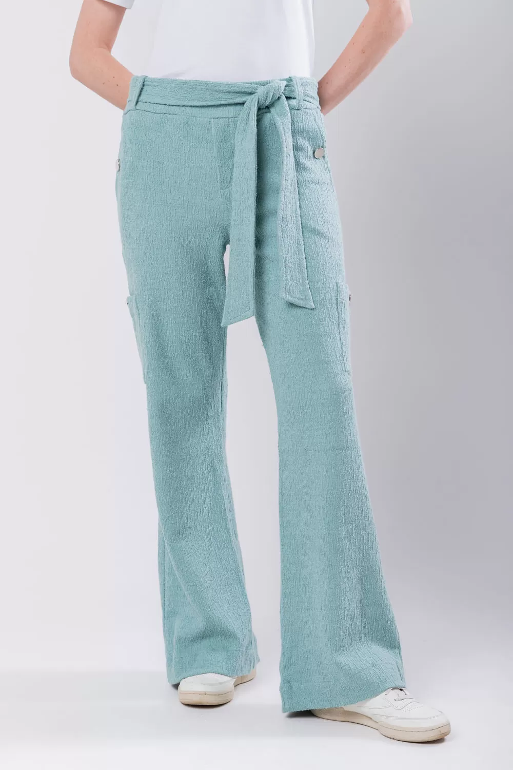 Hidrogênio - CALÇA CAMELIA PANTALONA COM BOLSO LATERAIS VERDE ÁGUA - 19039157