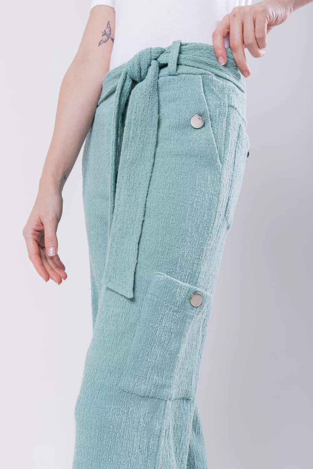 Hidrogênio - CALÇA CAMELIA PANTALONA COM BOLSO LATERAIS VERDE ÁGUA - 19039157