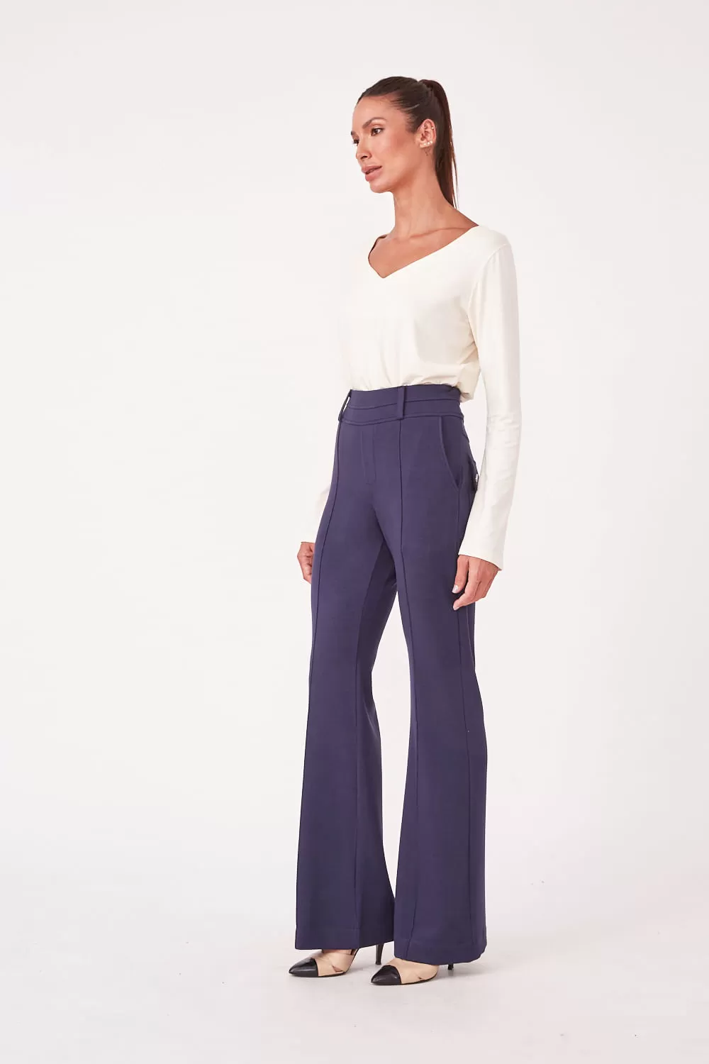 Hidrogênio - NAVY PINK STRAIGHT PANTS - 19480004