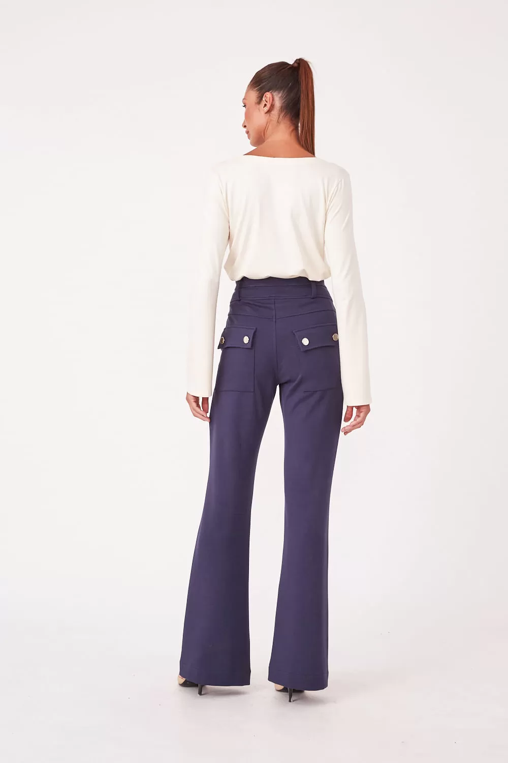 Hidrogênio - NAVY PINK STRAIGHT PANTS - 19480004