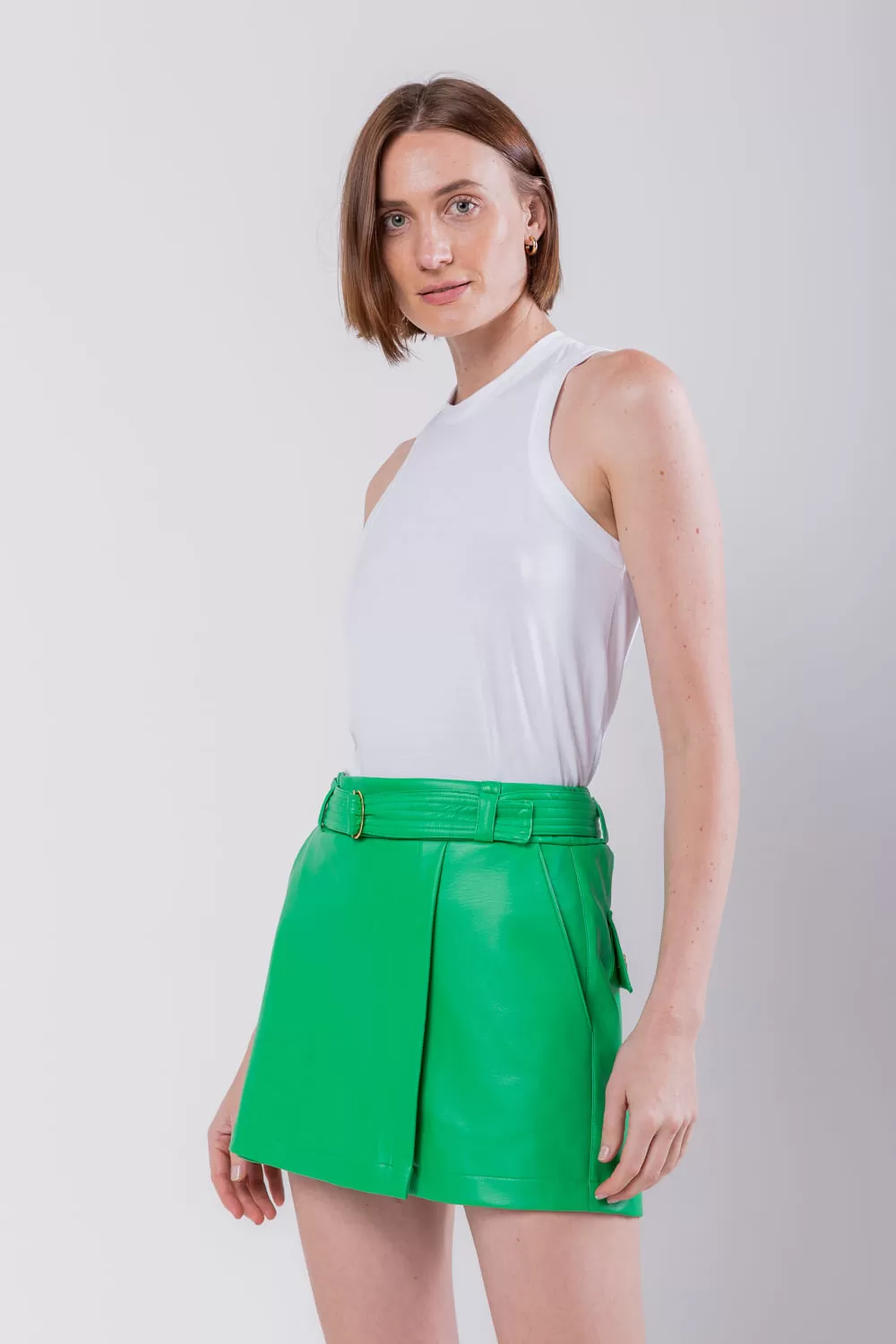 Hidrogênio - SHORTS SKIRT WITH BELT GREEN HILLS - 19722500