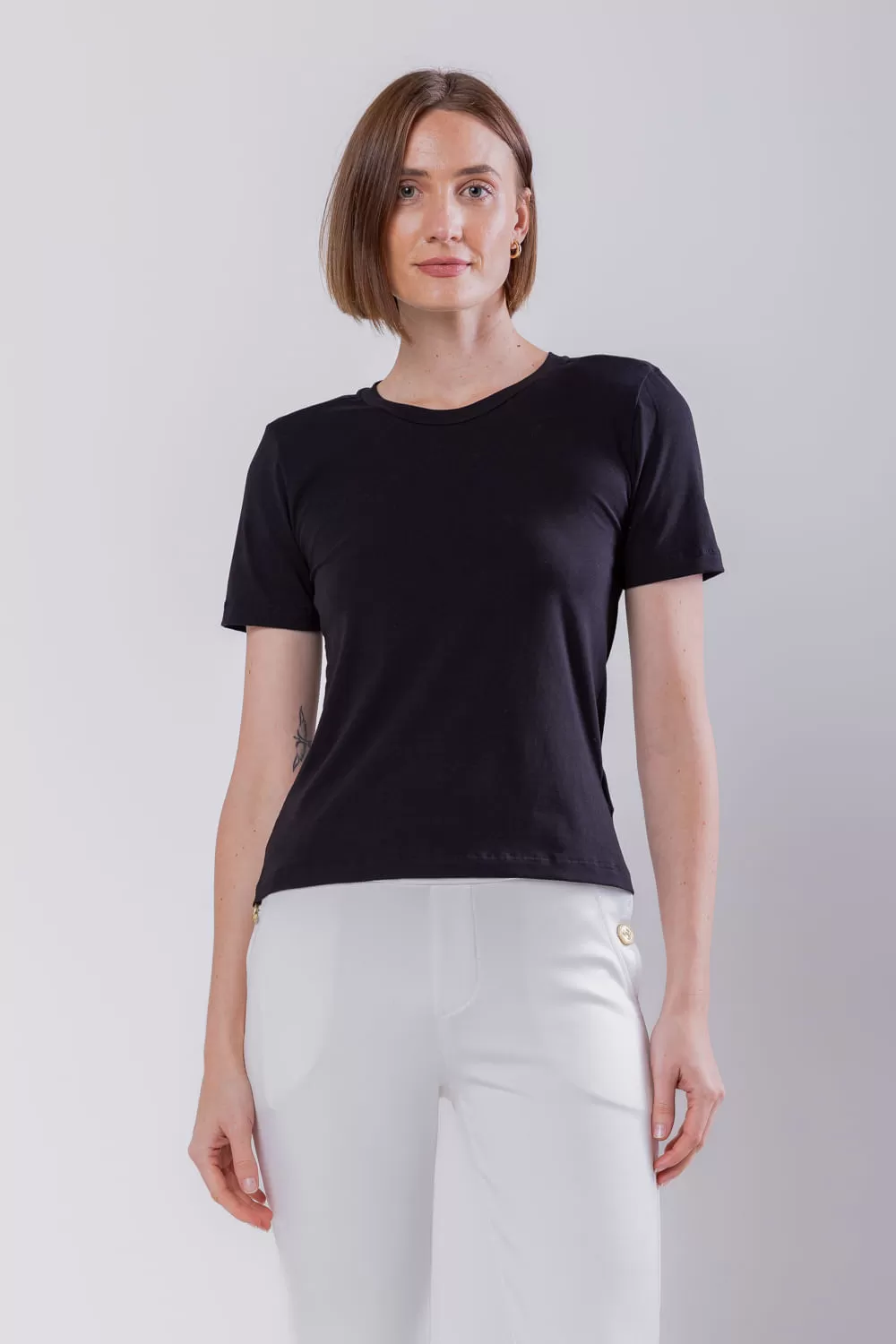 Hidrogênio - BLUSA COM OMBREIRA PRETO - 19735001