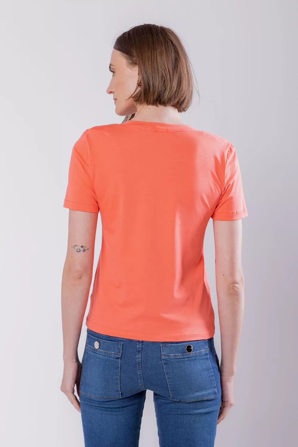 Hidrogênio - BLUSA COM OMBREIRA LARANJA - 19735010