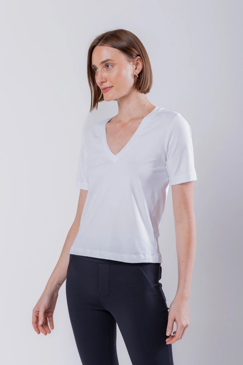 Hidrogênio - BLUSA BÁSICA DE MALHA BRANCO - 19734002